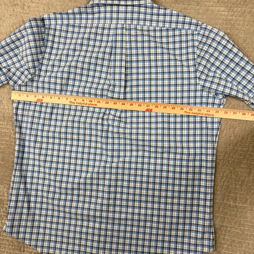 Polo Ralph Lauren Mens XL Classic Fit Blue Plaid Button Down Shirt Stretch